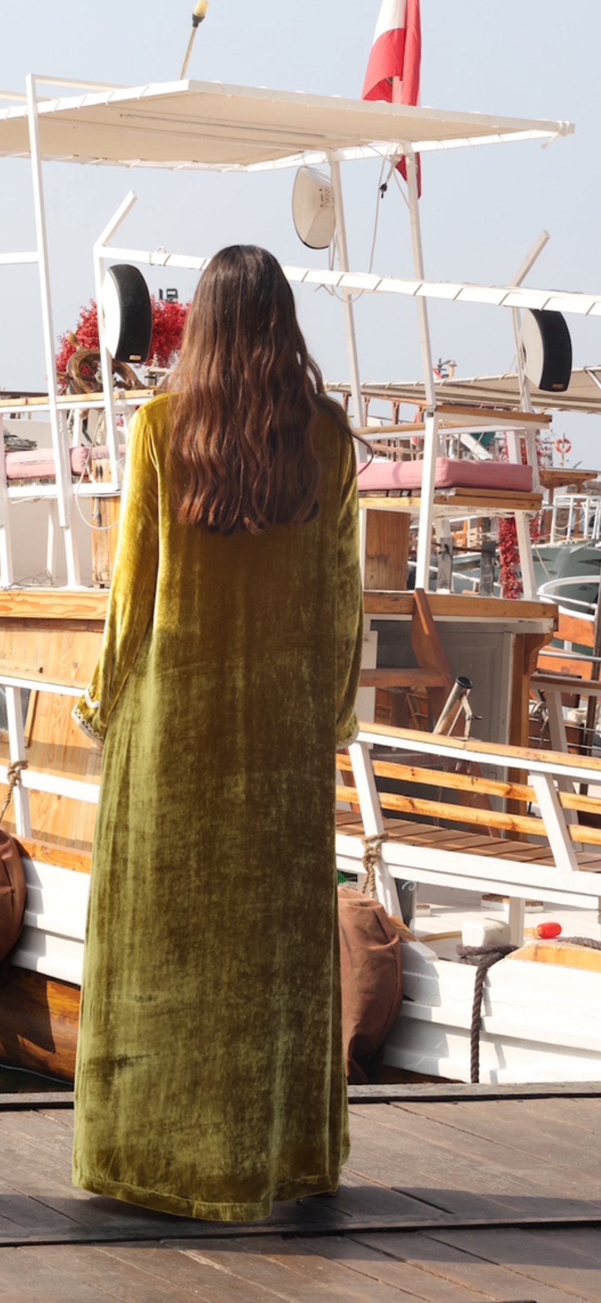 Golden yellow velvet embroidered set