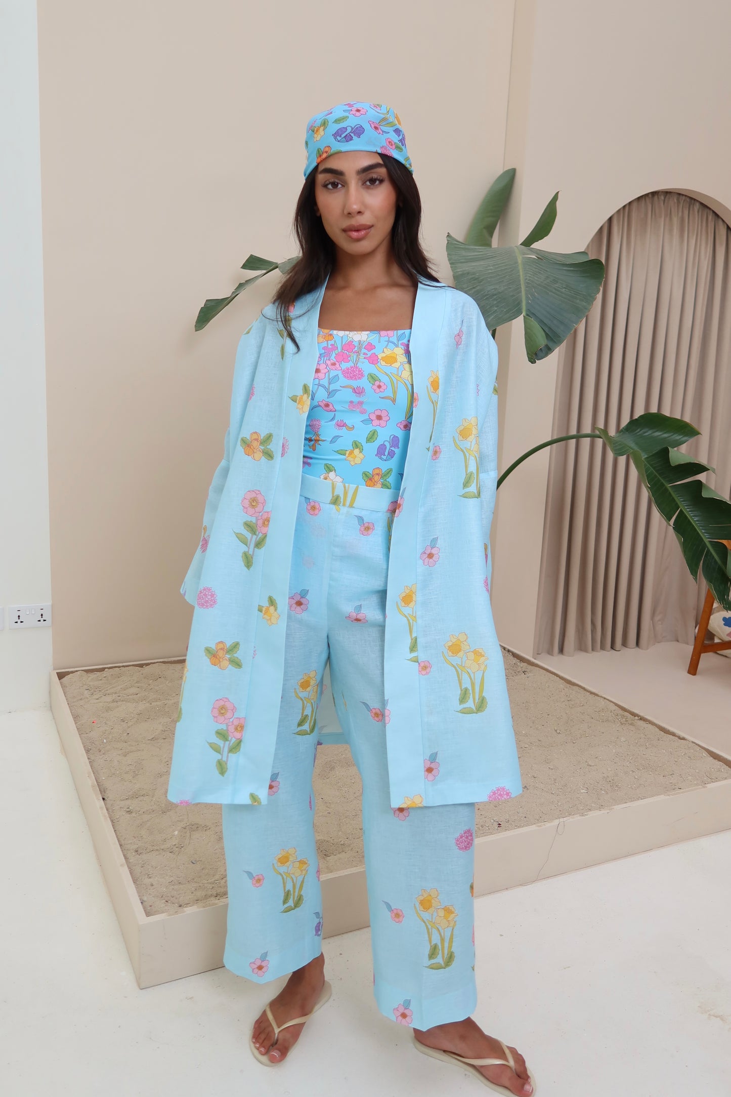 Blue garden kimono