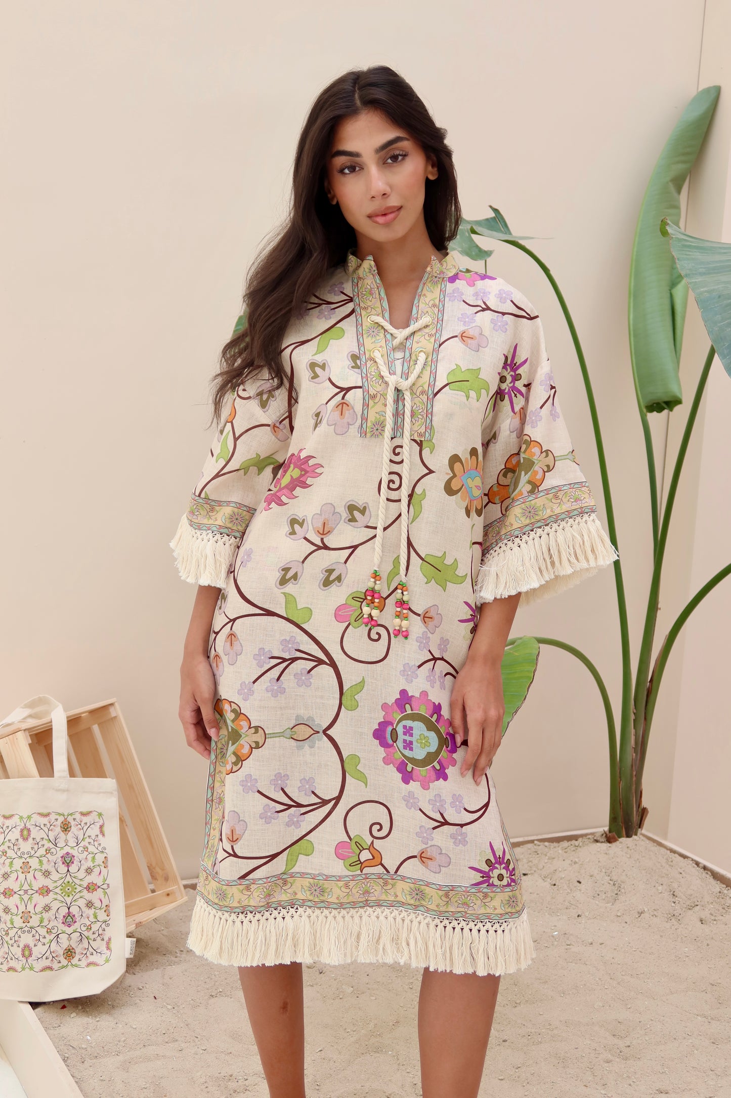 Vine linen dress