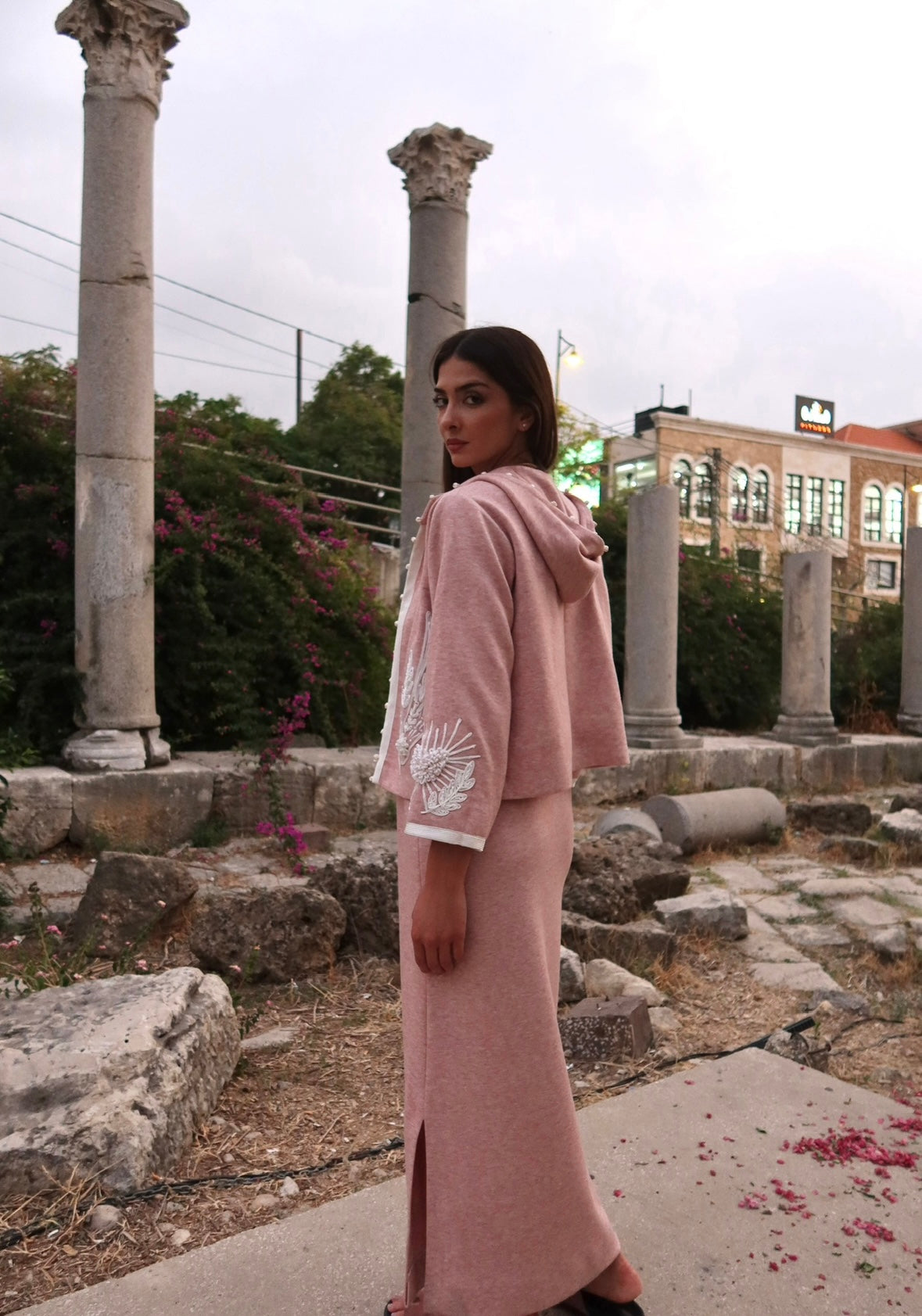 Pink lounge jacket set