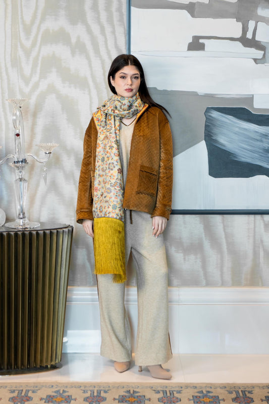 4 piece shawl set- camel brown