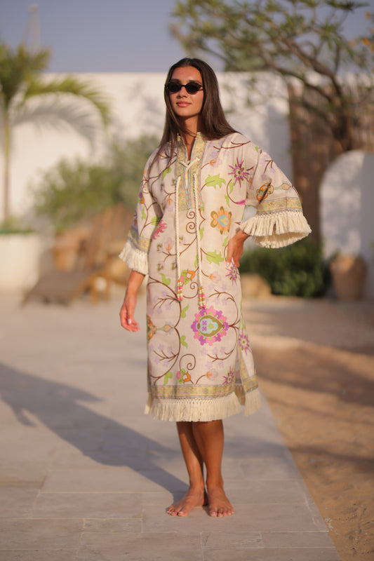 Vine linen dress