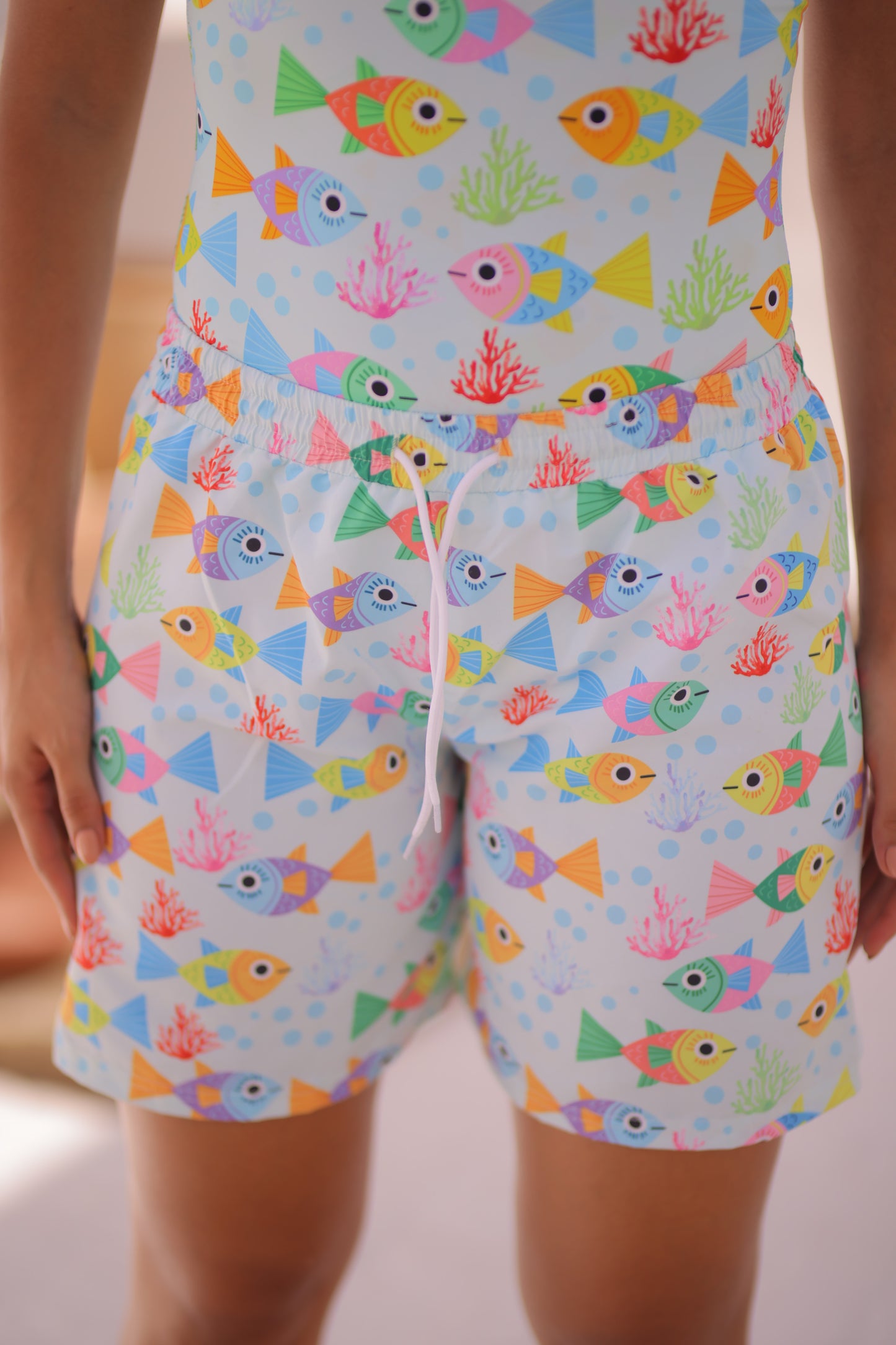 Fish swim shorts