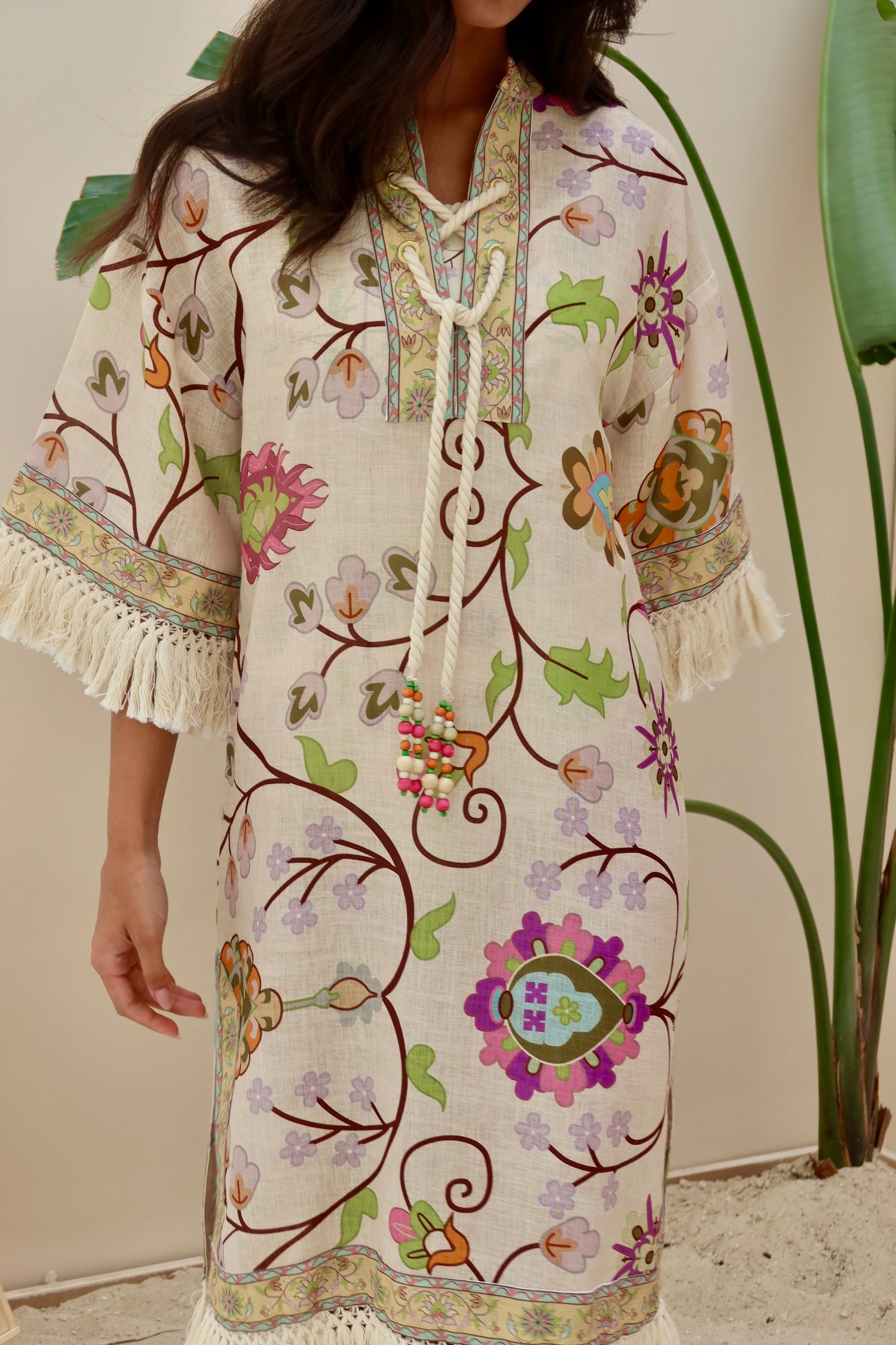 Vine linen dress