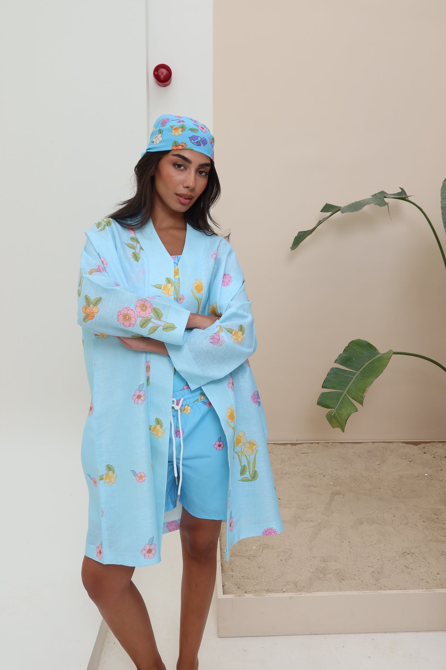 Blue garden kimono