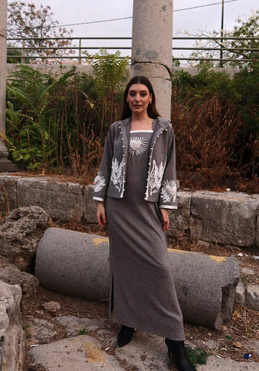 Grey lounge jacket set
