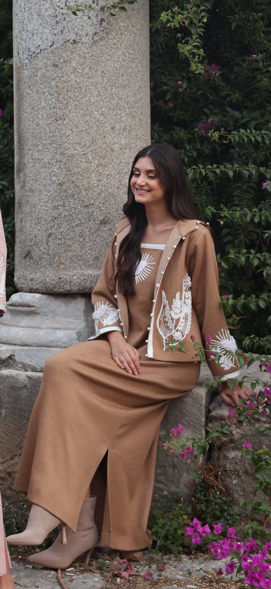 Brown lounge jacket set