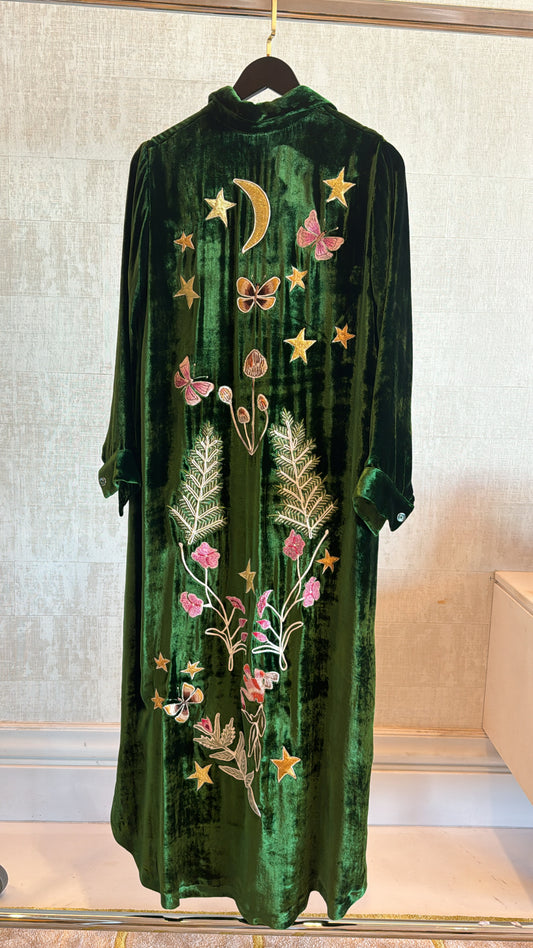 Ramadan velvet dishdasha- green